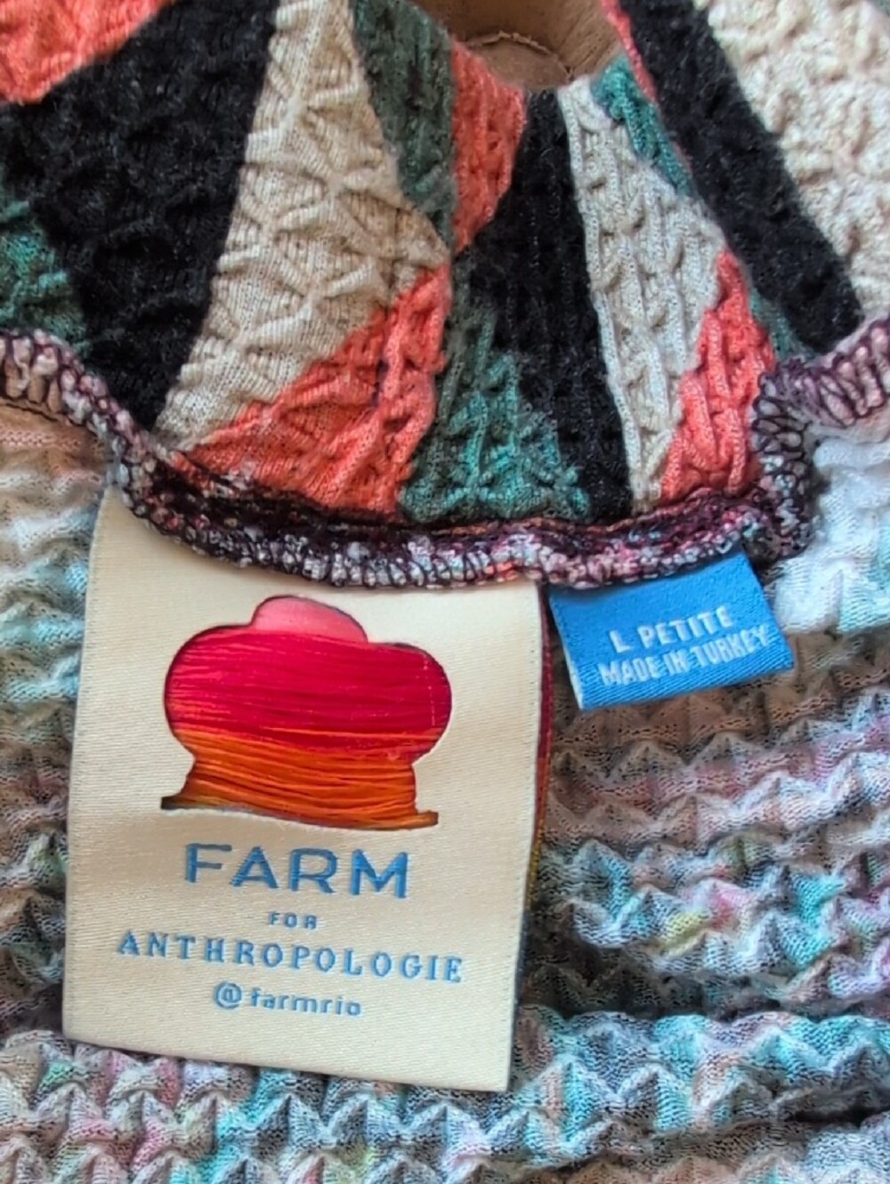 FARM Rio, Anthropologie Burgundy Multicolor Geometric Maxi Skirt - Picture 6 of 8